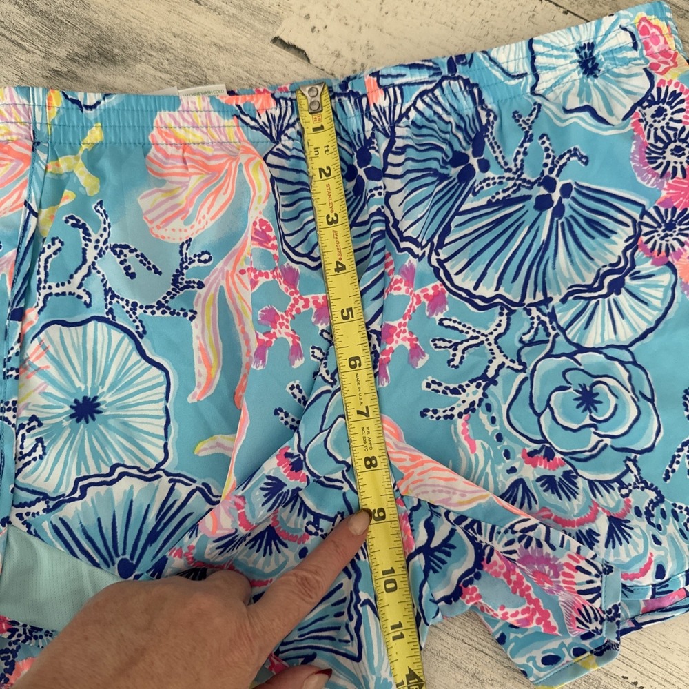 LILLY PULITZER BALI BLUE ONCE UPON A TIDE OCEAN TRAIL SHORTS SIZE S WOMEN'S - Picture 10 of 12
